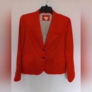 J. Crew  Schoolboy 100% Linen Orange Blazer Size 12